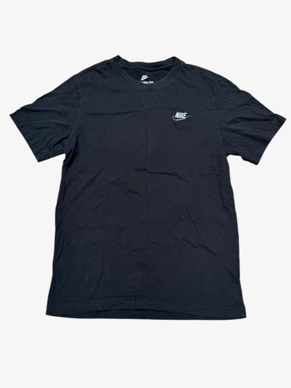 The Nike Tee Youth Black T-Shirt With Embroidered Logo Size Small - Classic